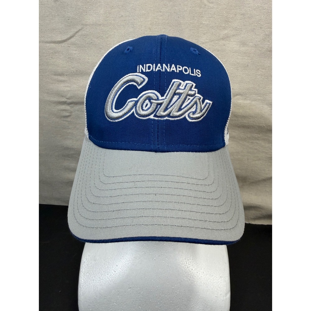 Reebok Indianapolis Colts Hat Men One Size Blue Grey NFL Trucker Snapback Hat